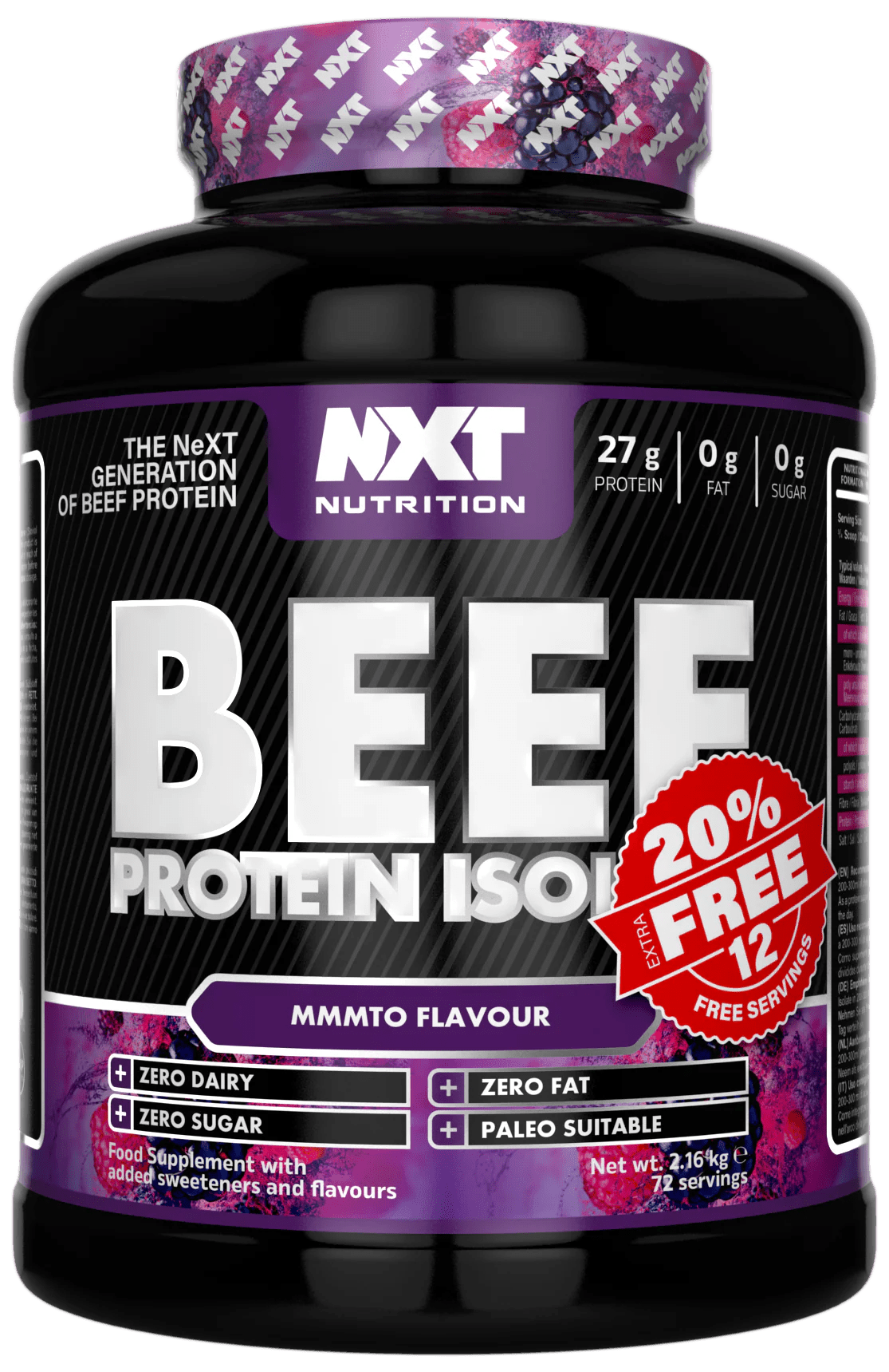 Beef Protein Isolate 1.8kg - NXT Nutrition UK