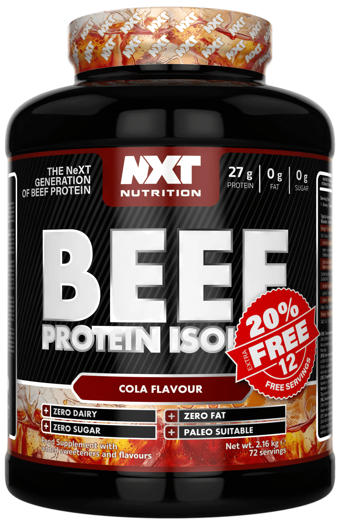 Beef Protein Isolate 1.8kg - NXT Nutrition UK