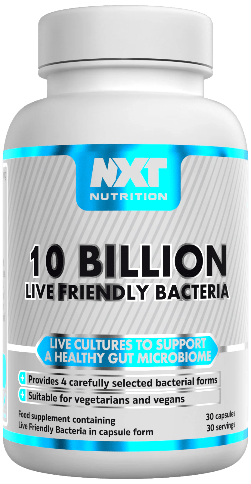10 Billion Live Friendly Bacteria 30 Capsules - NXT Nutrition UK