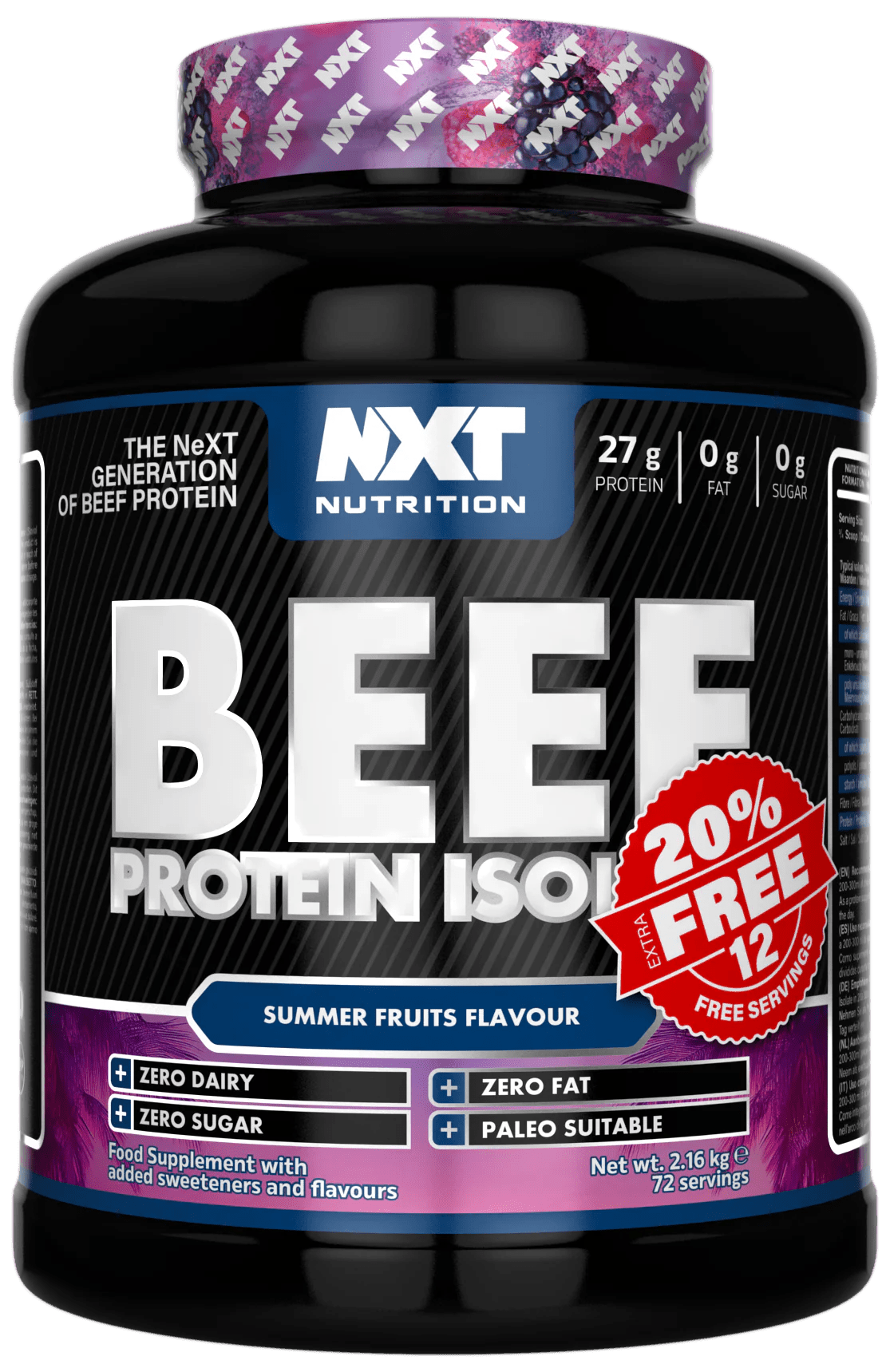 Beef Protein Isolate 1.8kg - NXT Nutrition UK