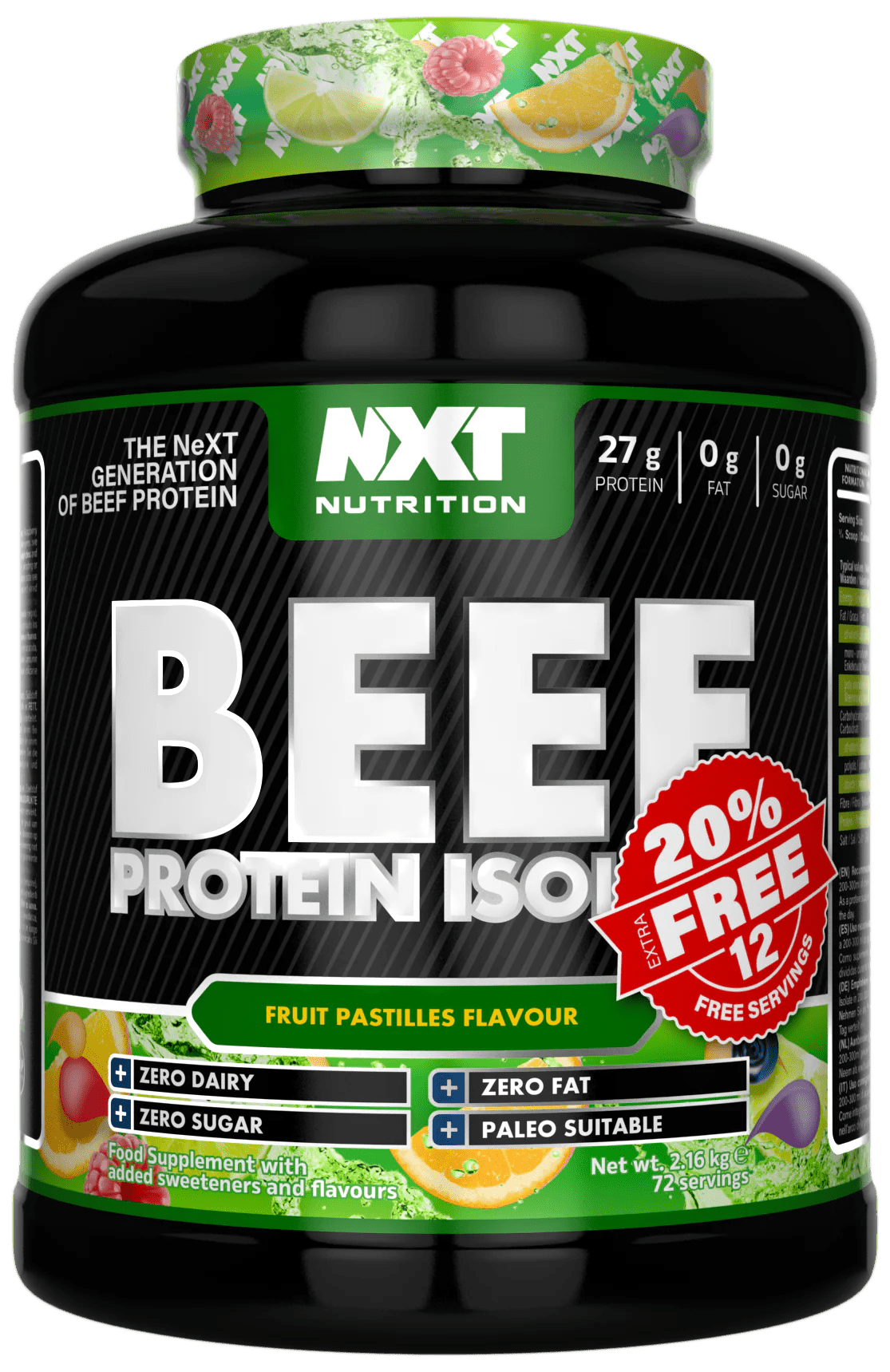 Beef Protein Isolate 1.8kg - NXT Nutrition UK