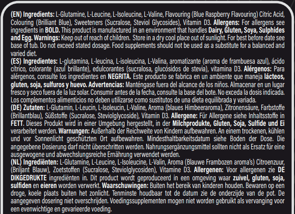 BCAA Glutamine & Vitamin D 360g - NXT Nutrition UK