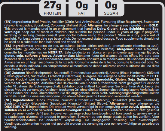 Beef Protein Isolate 1.8kg - NXT Nutrition UK